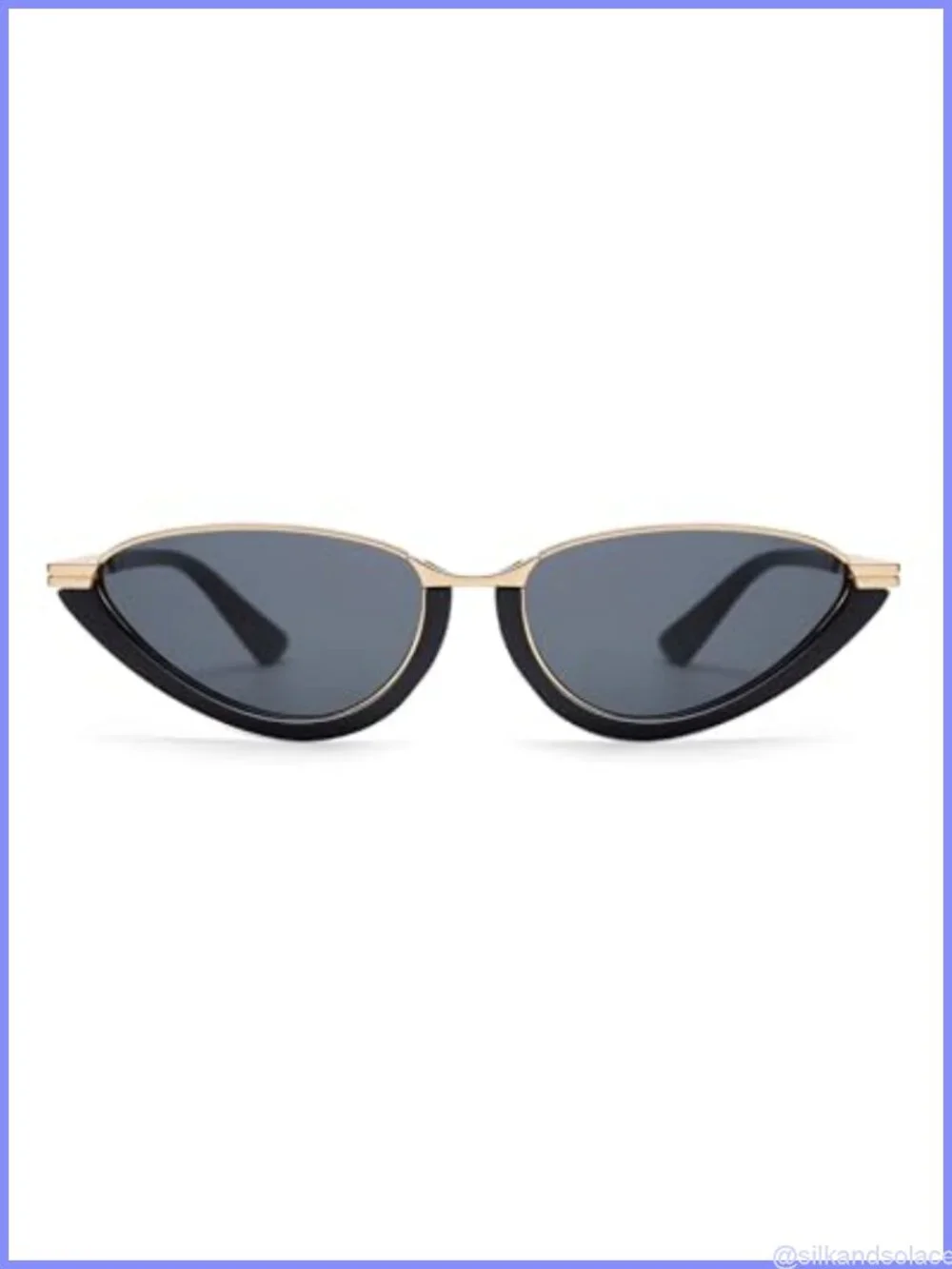 Cat Eye Sunglasses UV400 Full-Frame Retro Metal Accents